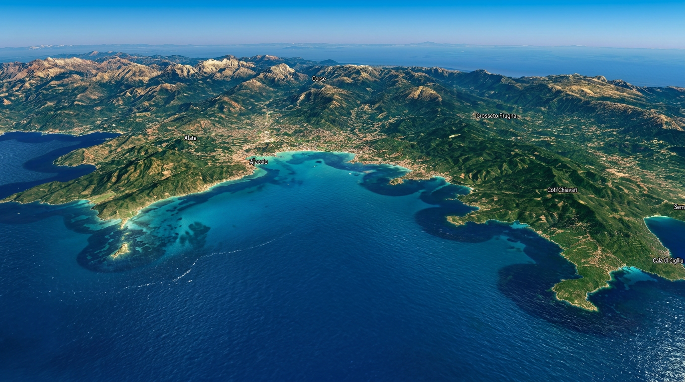 Carte du golfe d’Ajaccio (à intégrer interactive)